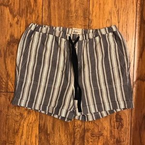 Blue and white striped shorts